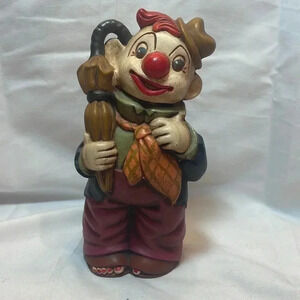 Vintage MCM Hand Painted Clown Figurine